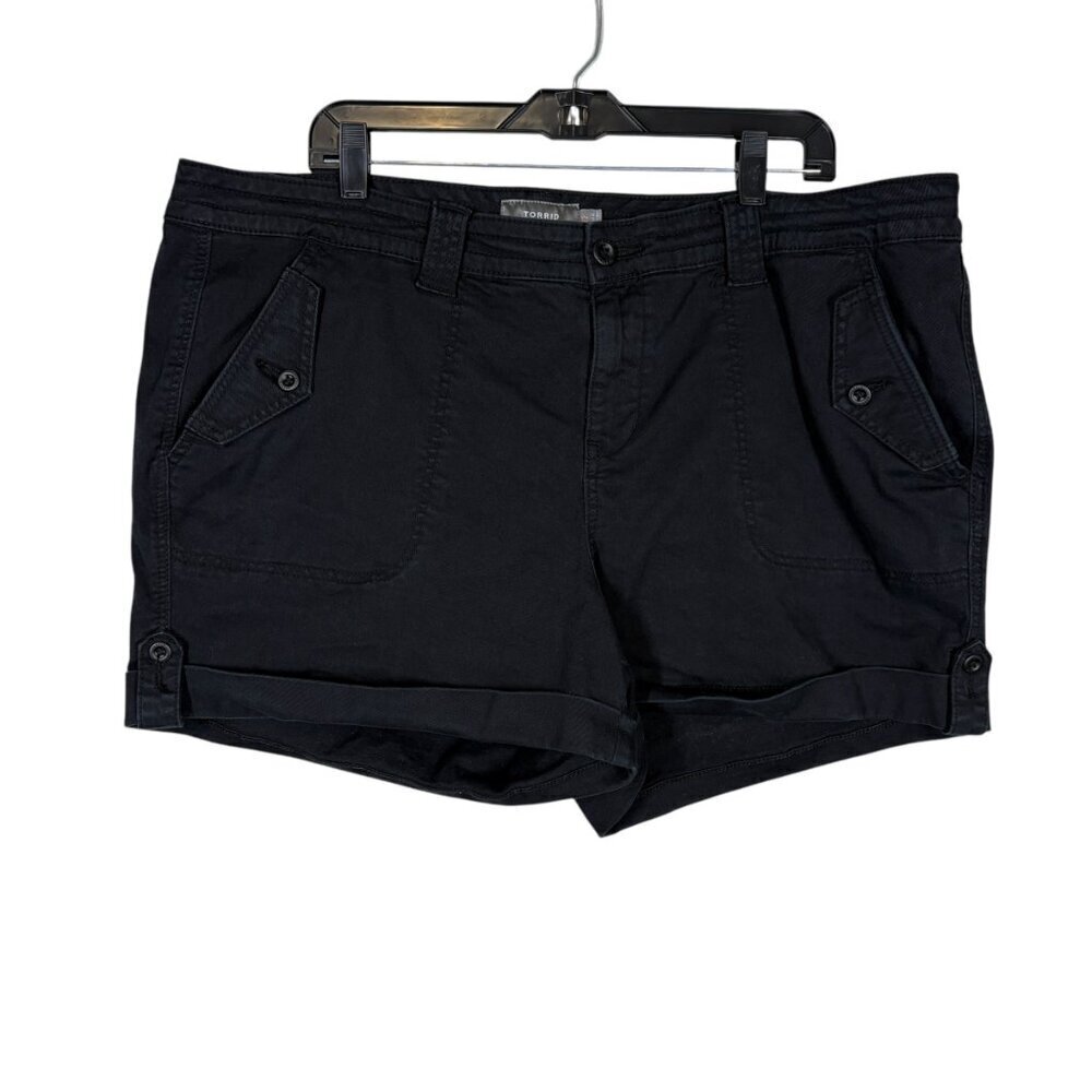 Torrid Black Denim Cuffed Jean Shorts Women's Plus Size 22
